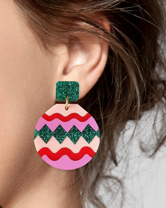 Christmas Bauble Earrings-Natalie Lea Owen-My Beautiful Caravan