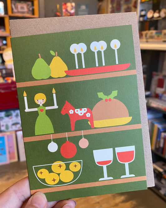 Christmas Shelves Card-Dicky Bird-My Beautiful Caravan
