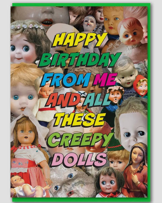 Creepy Dolls Birthday Card-Objectables-My Beautiful Caravan