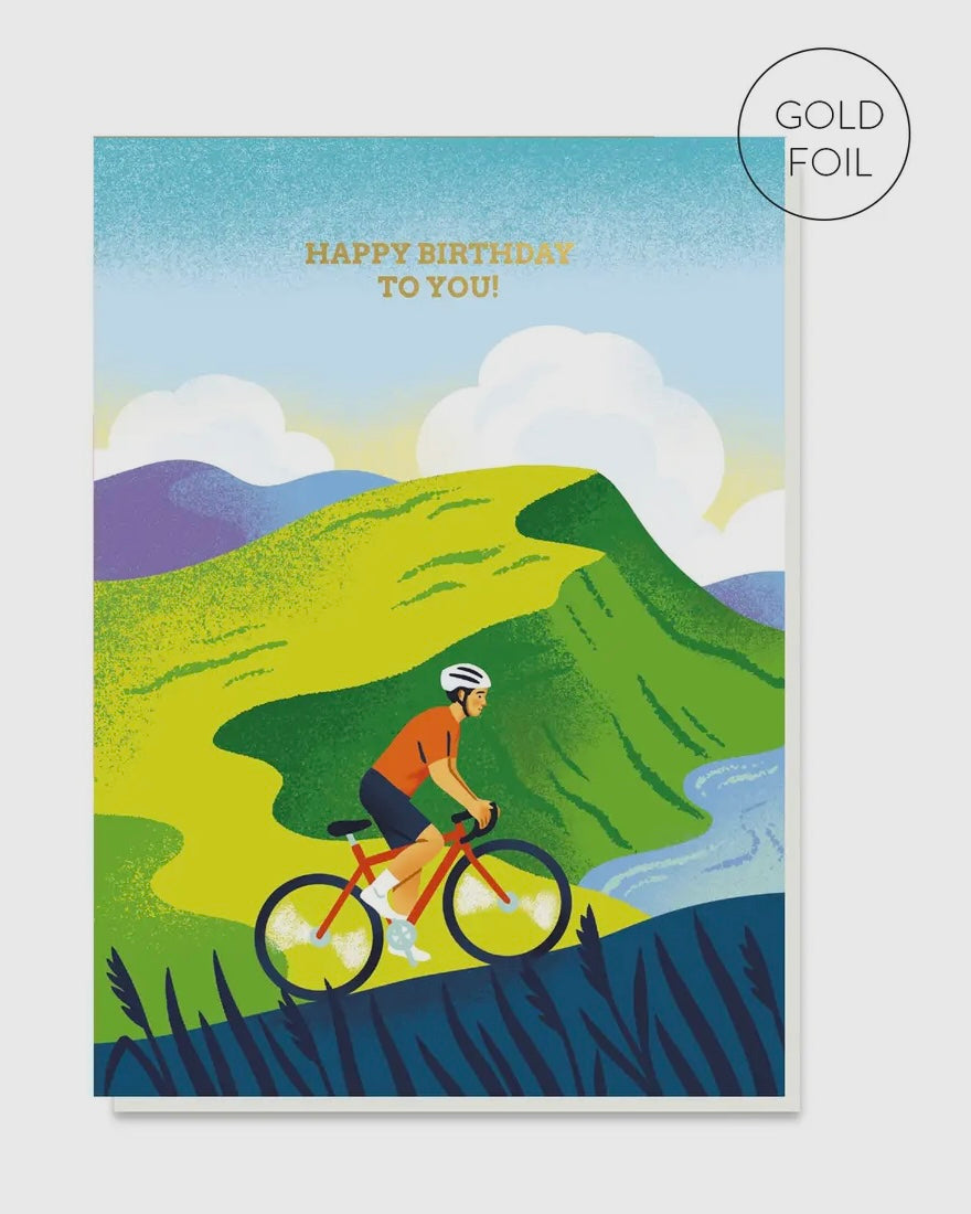 Cyclist Birthday Card-Stormy Knight-My Beautiful Caravan