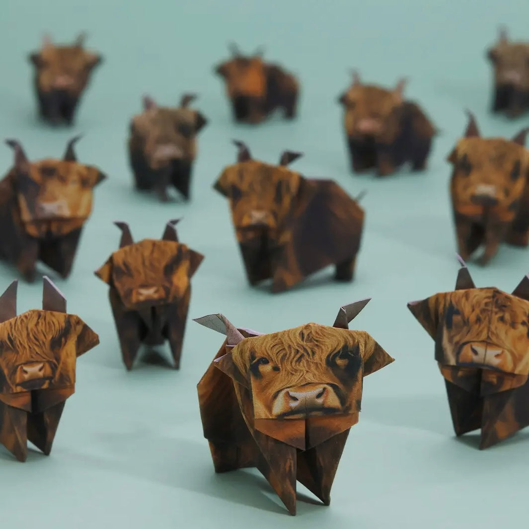Paper Highland Cows Origami Kit