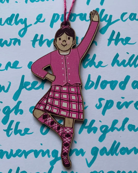Highland Dancer Wooden Decoration