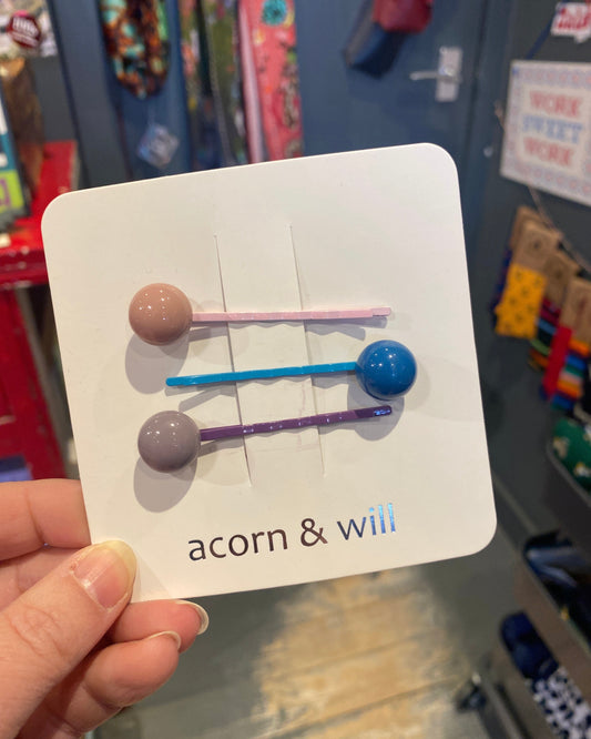 Dots Hair Slide Trio-Acorn & Will-My Beautiful Caravan