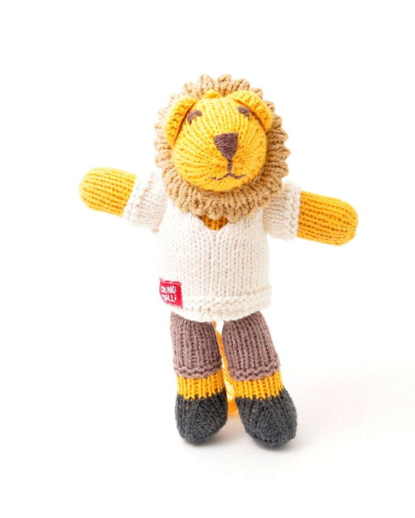 Lion in Cream Top - Knitted Soft Toy