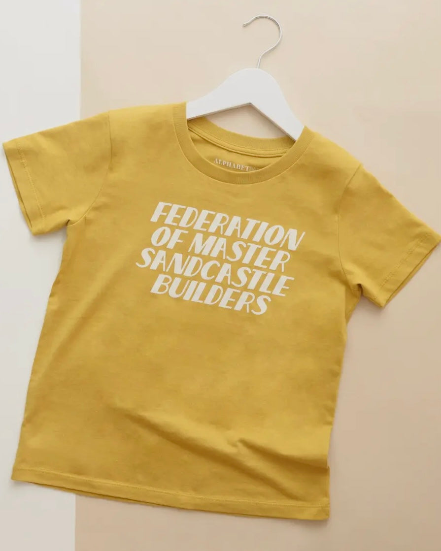 Federation of Master Sandcastle Builders Kids TShirt-Alphabet Bags-My Beautiful Caravan