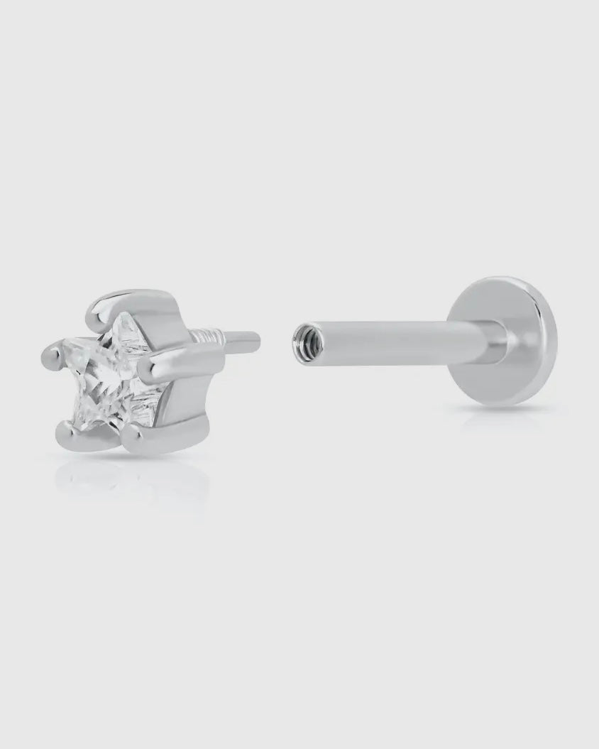Sparkling Star Single Earring (Flat Backed)