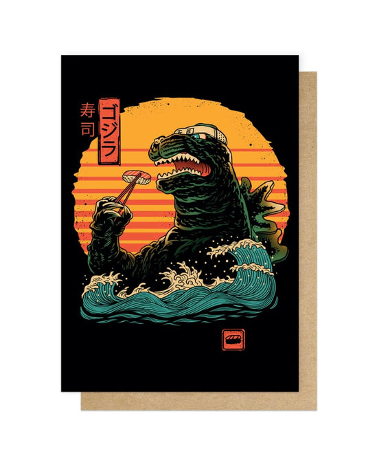 King Of Sushi Godzilla Card