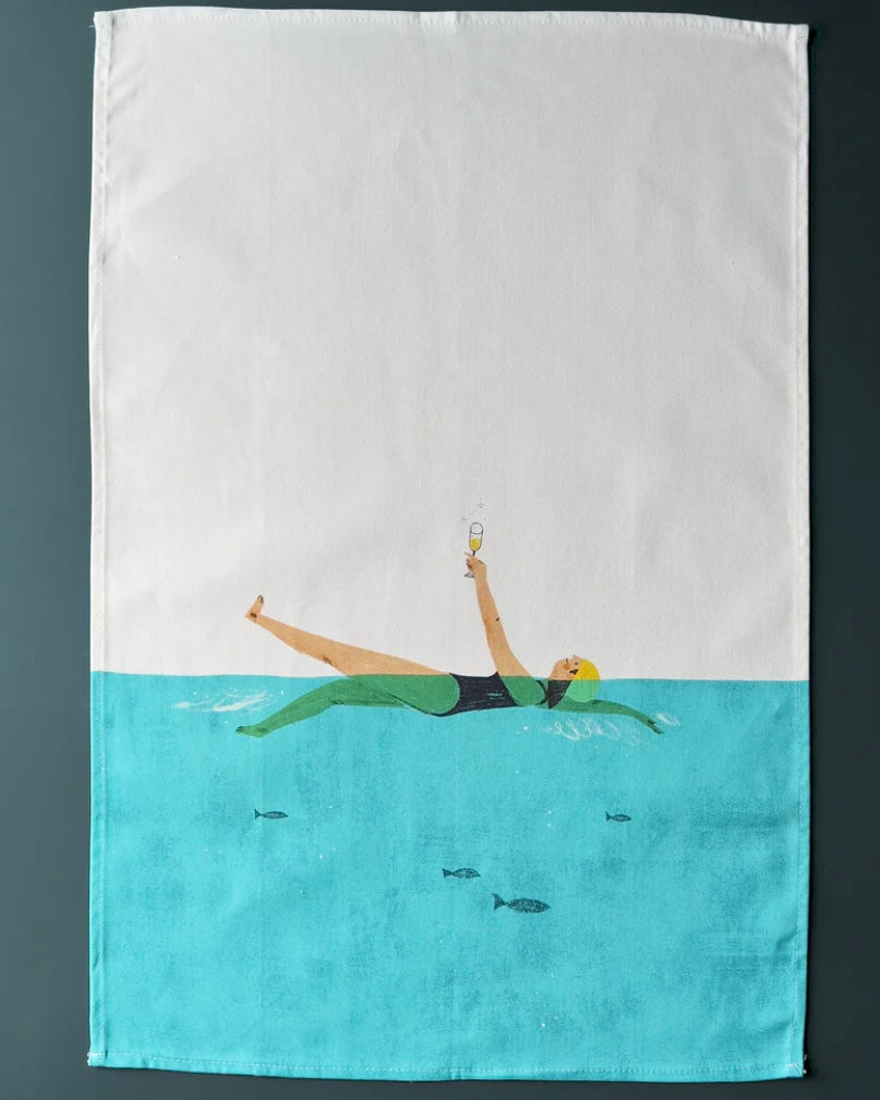 Swim & Fizz Tea Towel