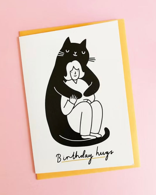 Giant Cat Birthday Hugs Card