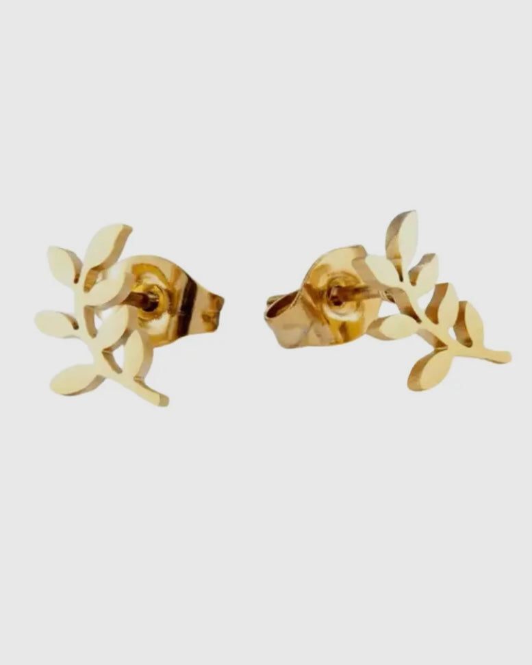 Leaf Vine Stud Earrings