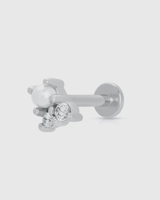 Hannah Martin Pearl & Sparkle Single Earring (Flat Backed)