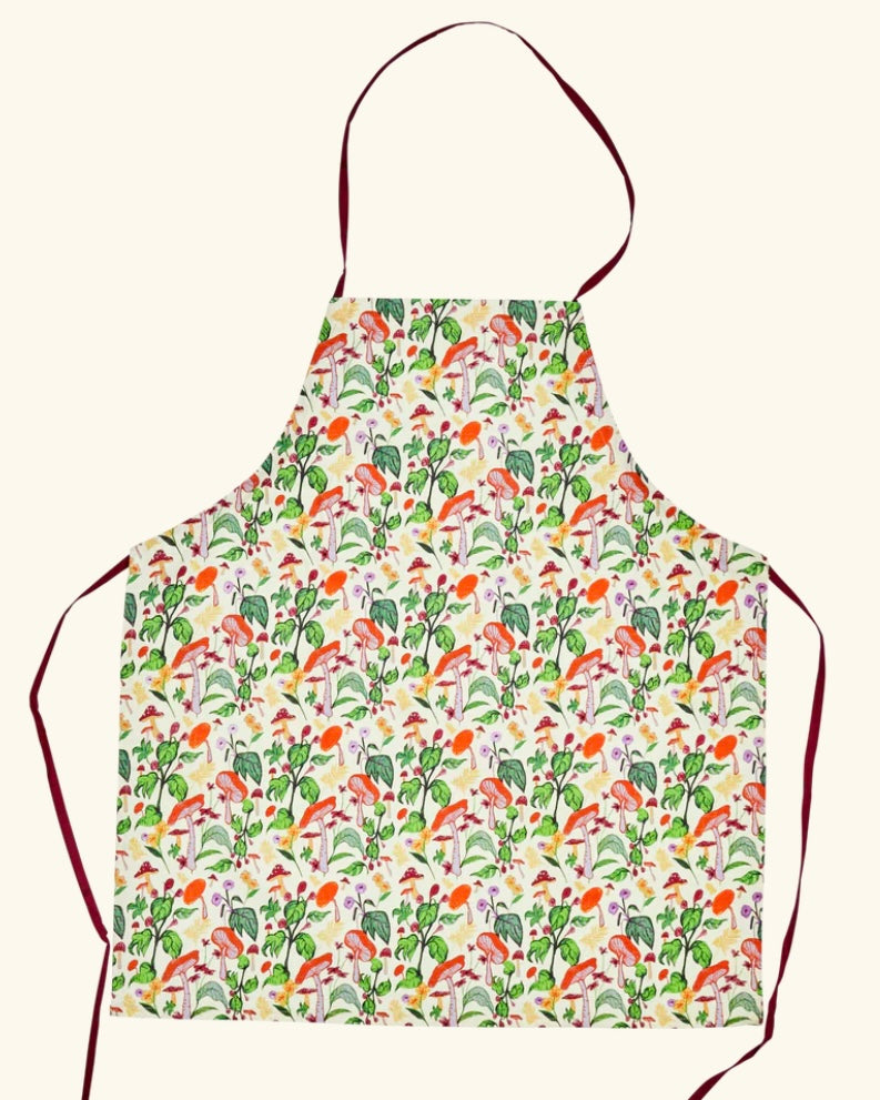 Mushroom Print Apron