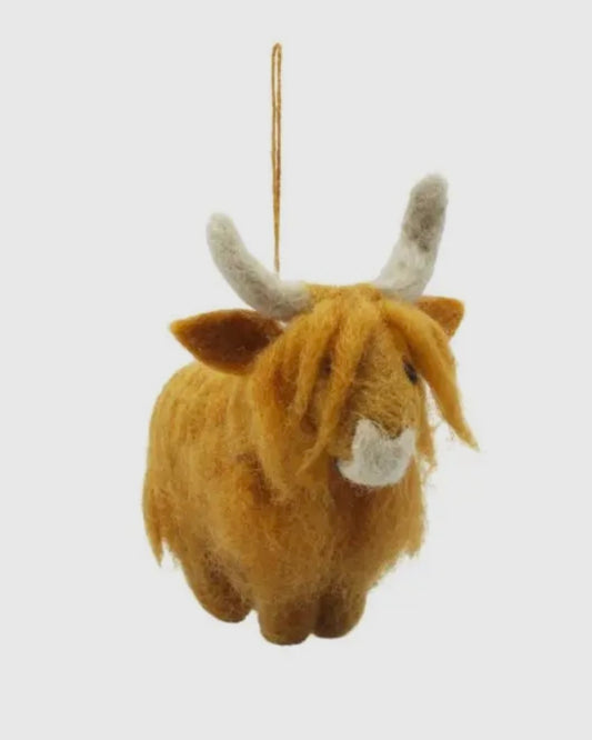 Highland Cow Felt Decoration
