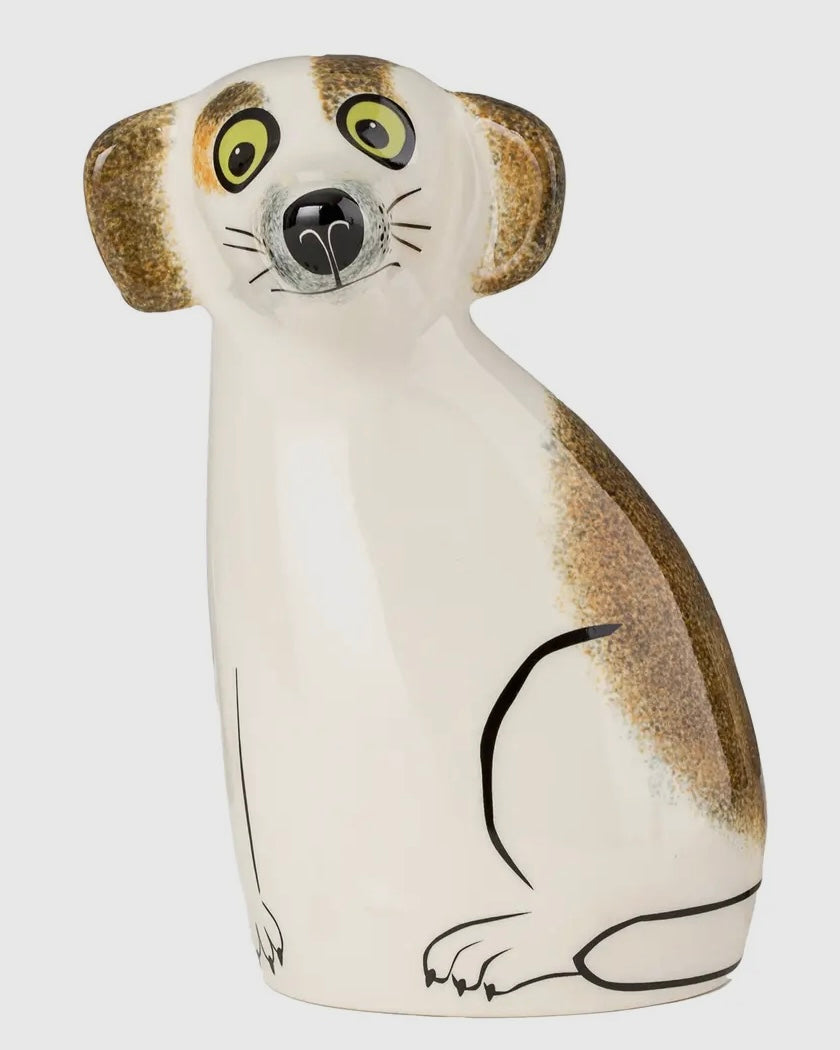 Ceramic Brown and White Dog Money Box