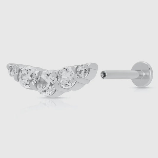 Helix Curve Single Earring (Flat Backed)