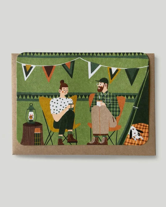 Green Tent Greetings Card