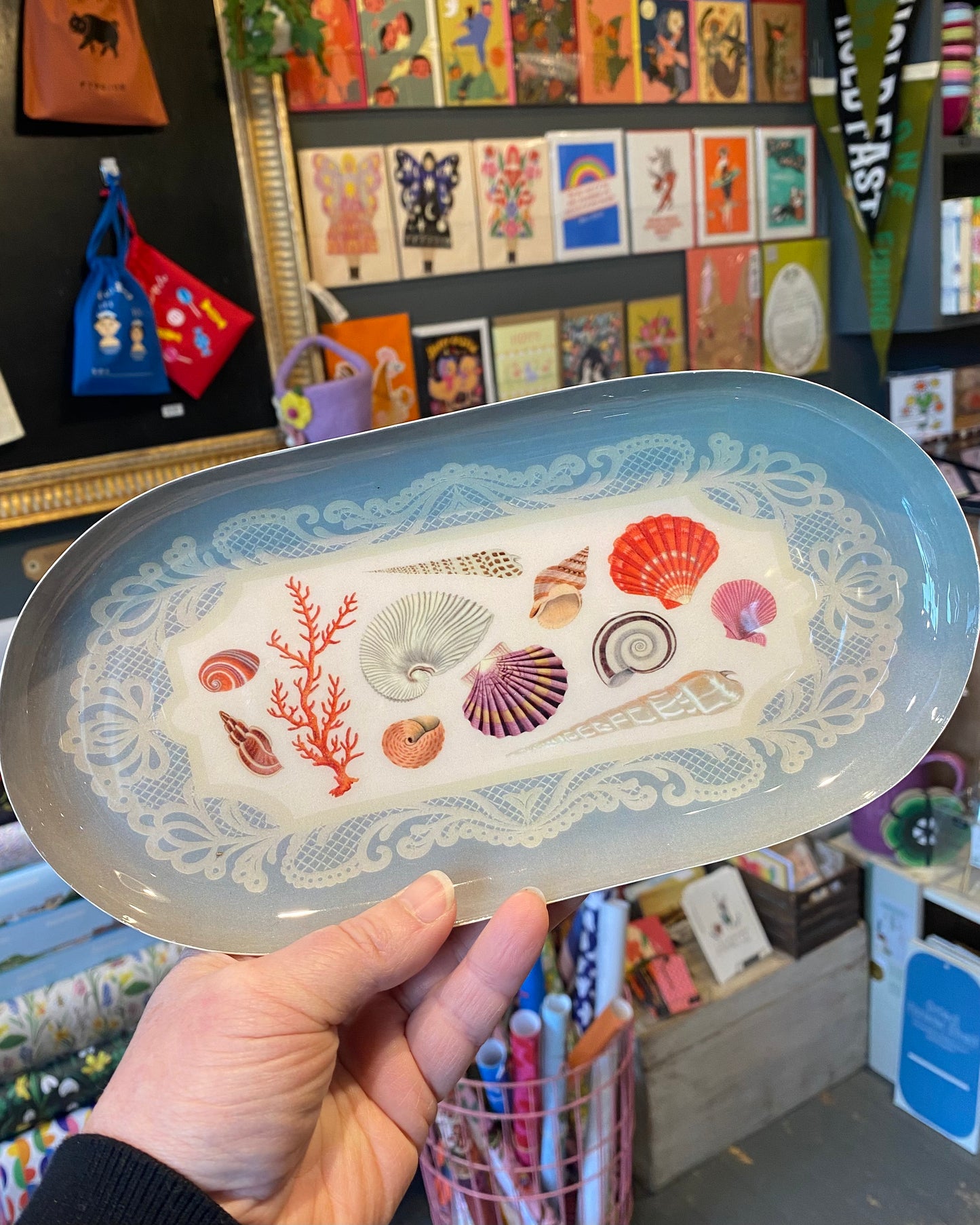 Specimens Of The Sea Oval Enamel Tray