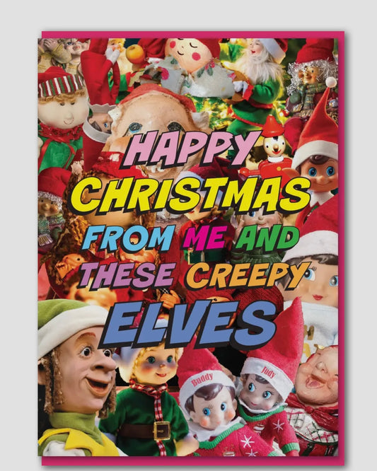 Creepy Elves Christmas Card