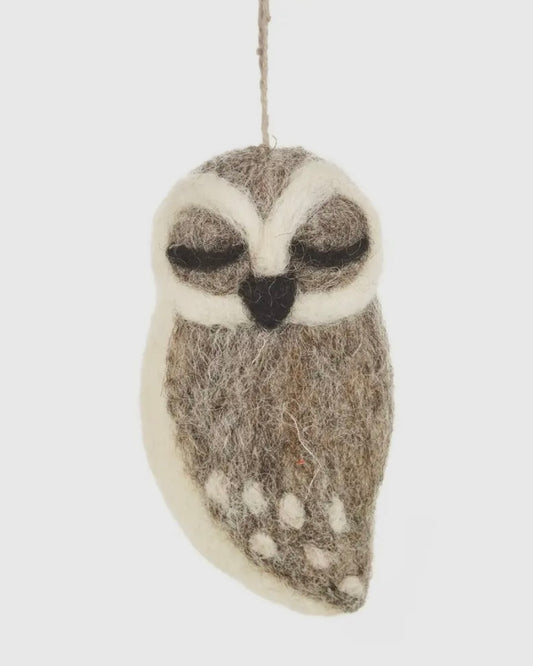 Barn Owl Felt Decoration