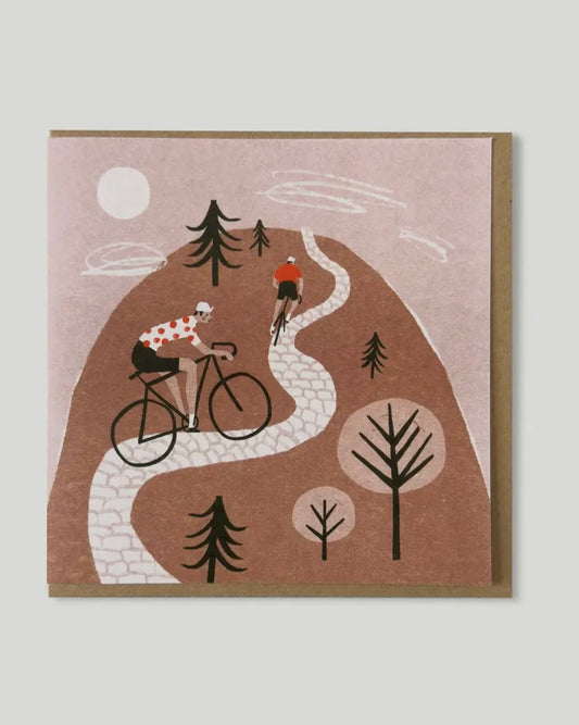 Cycling Climb Greetings Card