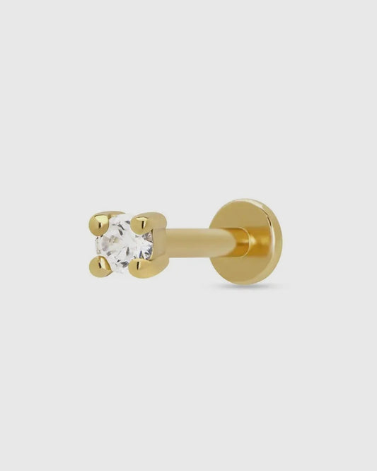 Clear Stone Single Earring (Flat Backed)