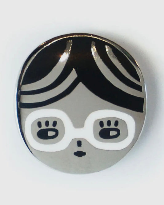Glasses Chick Pin Badge