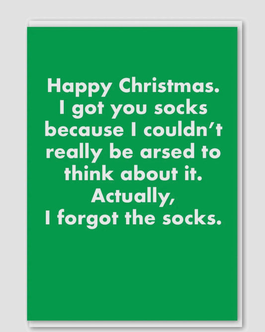 Forgot The Socks Cheeky Christmas Card