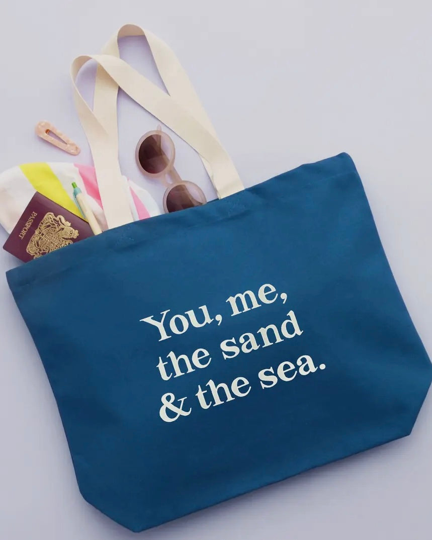 You, Me, The Sand & The Sea Canvas Tote