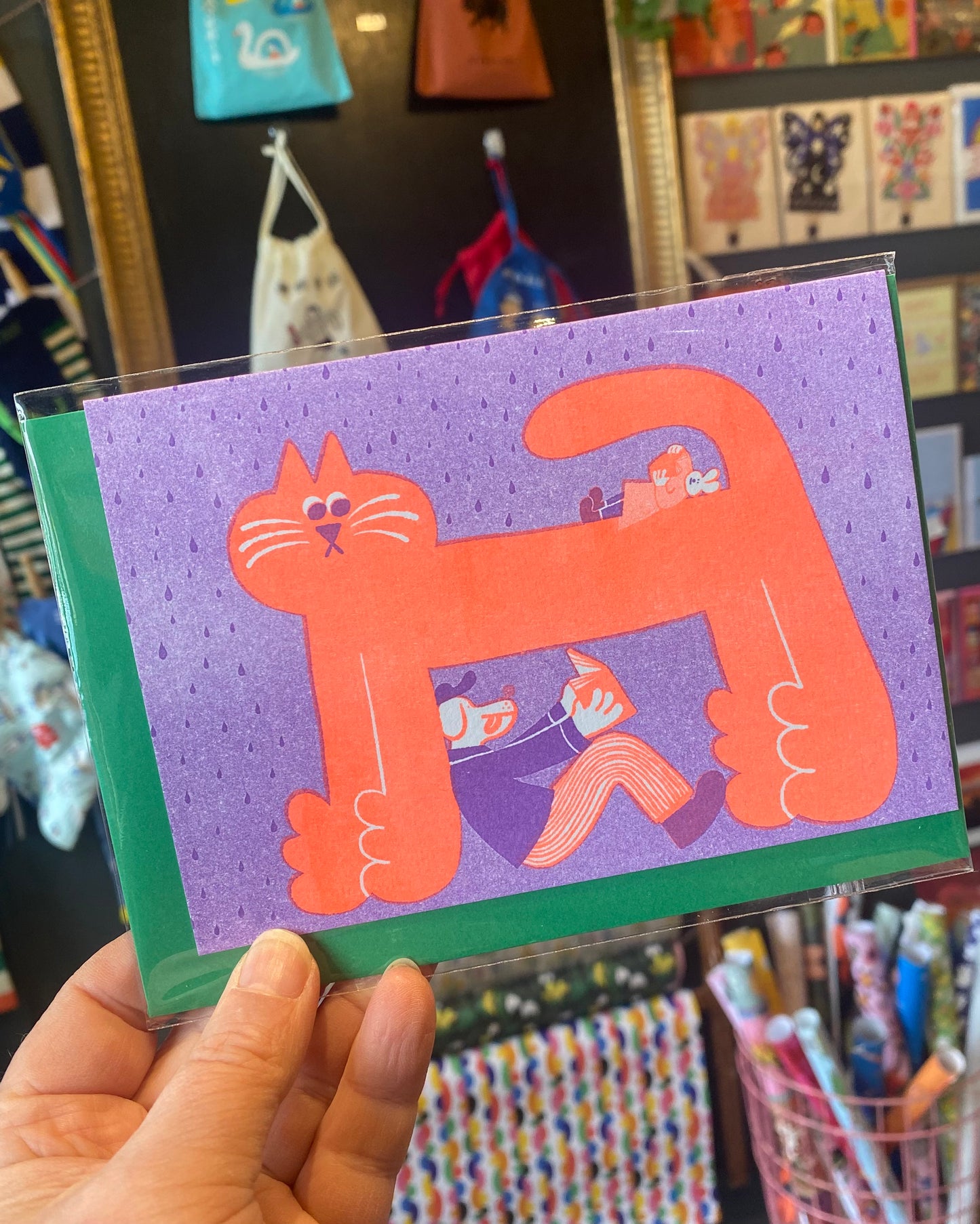 Rainy Day Cat Reading Card