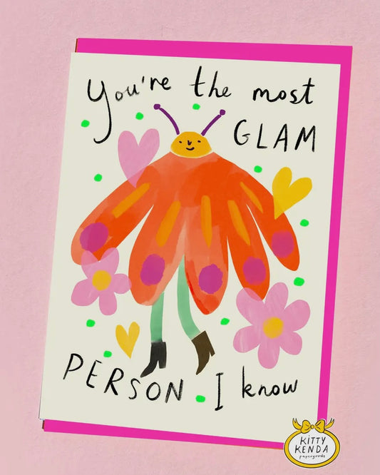 Glam Flower Person Card