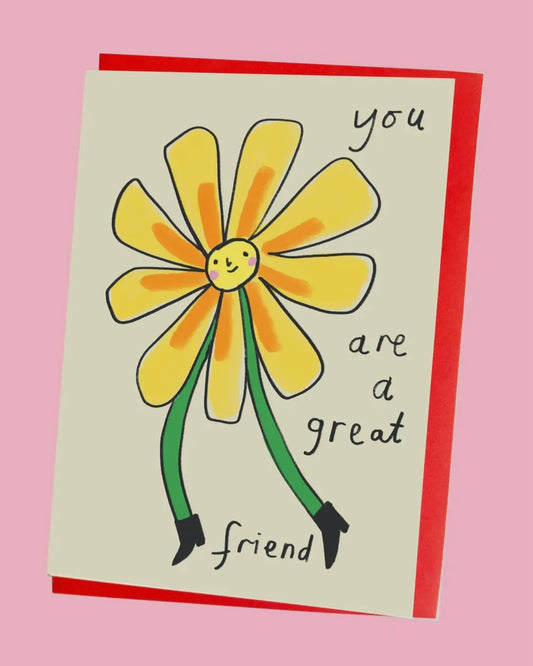 Great Friend Flower Person Card-Kitty Kenda-My Beautiful Caravan