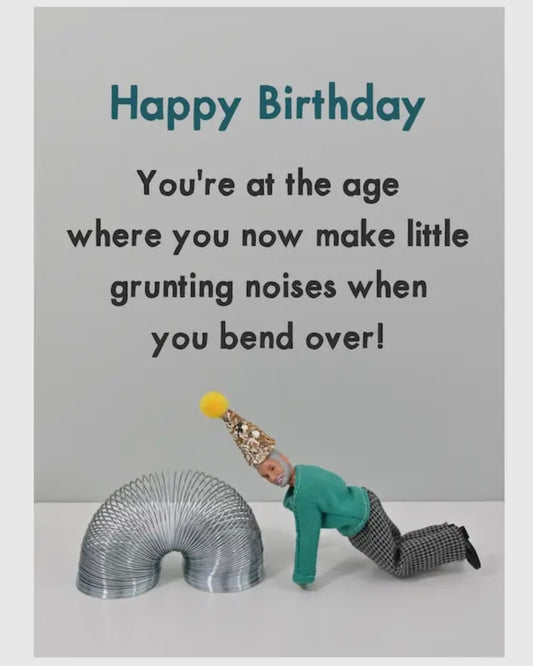 Grunting Noises Birthday Card - Jeffrey & Janice-Bold & Bright-My Beautiful Caravan