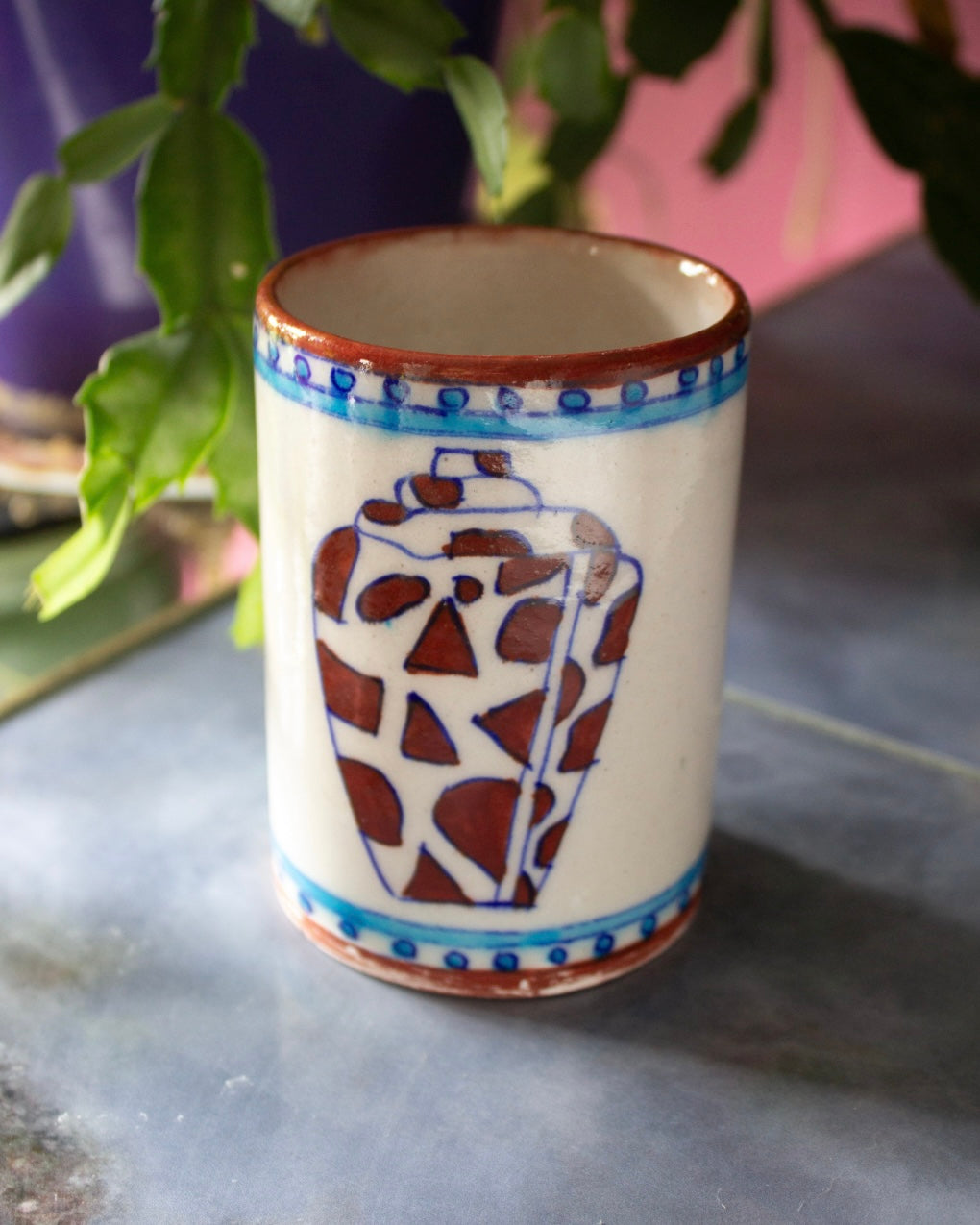 Handmade Hand Painted Shell Pot-Aarven-My Beautiful Caravan