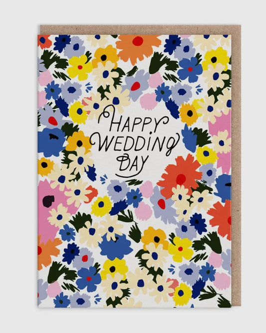 Happy Wedding Day Floral Card-Ohh Deer-My Beautiful Caravan