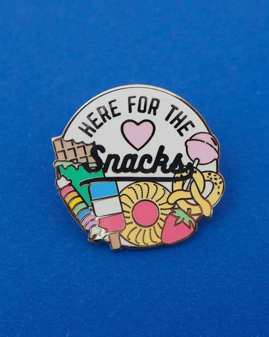 Here For The Snacks Enamel Pin-Hand Over Your Fairy Cakes-My Beautiful Caravan