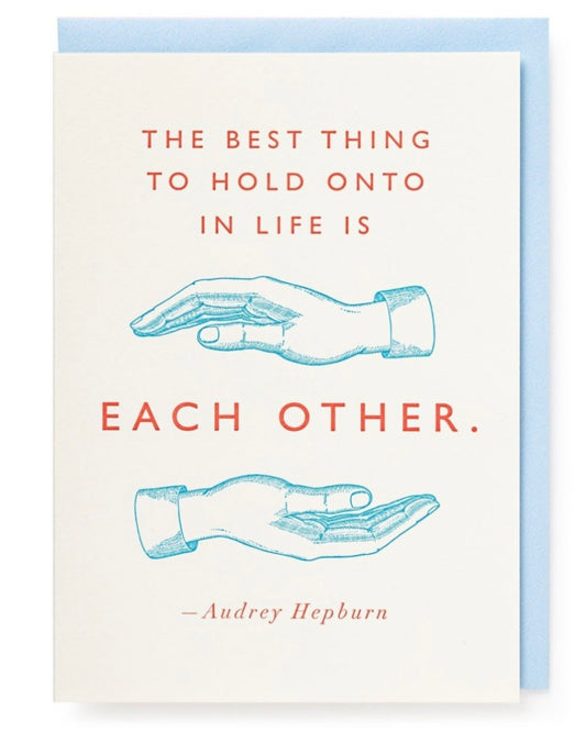 Hold On To Each Other / Audrey Hepburn Card-Archivist-My Beautiful Caravan