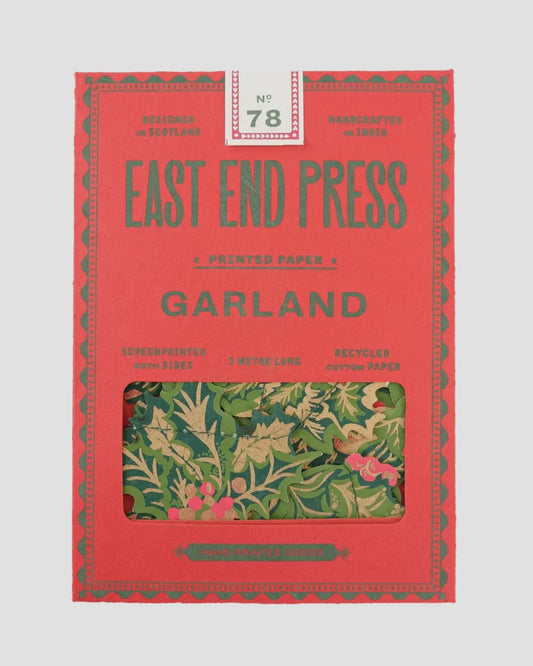 Holly & Ivy Paper Garland-Hanging Decoration-East End Press-