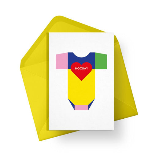 Hooray New Baby Card-Alphablots-My Beautiful Caravan