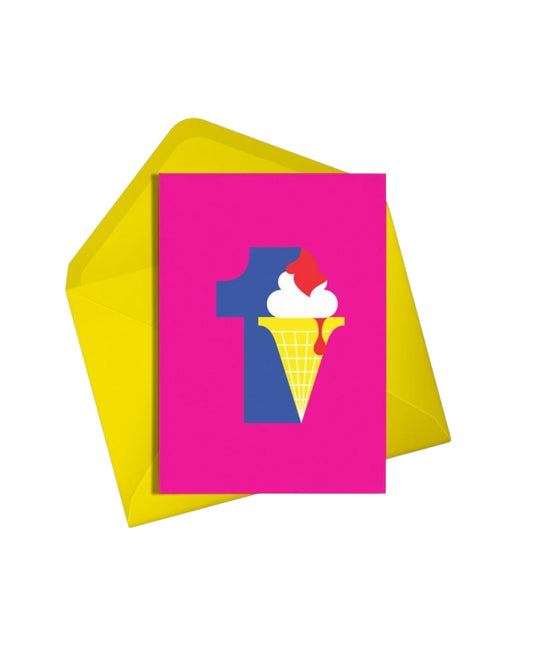 Age 1 Ice Cream Card