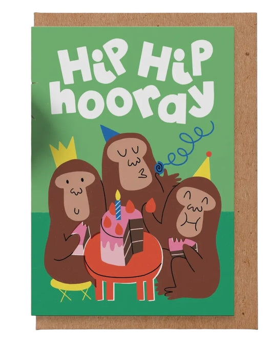 Hip Hip Hooray (Monkeys) Birthday Card