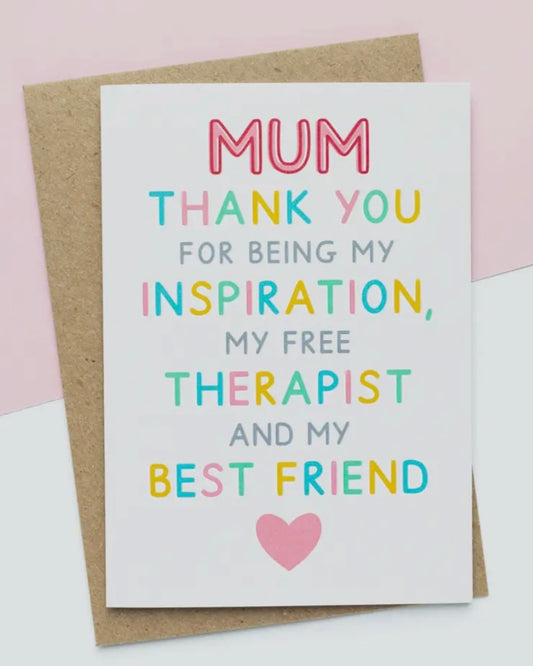 Inspiration, Therapist & Friend Mum Card-Jeff & The Squirrel-My Beautiful Caravan