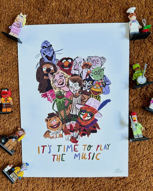 Its Time To Start The Music Print-Dick Vincent Illustrations-My Beautiful Caravan
