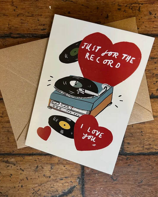 Just For The Record Card-Dick Vincent Illustrations-My Beautiful Caravan