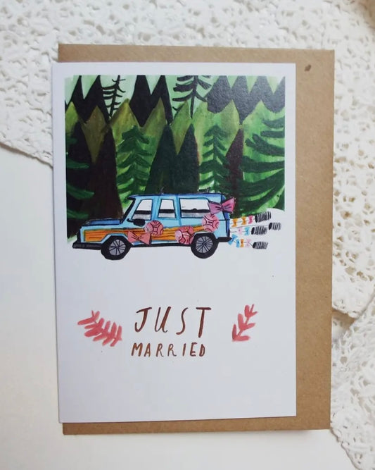 Just Married Card-Dick Vincent Illustrations-My Beautiful Caravan