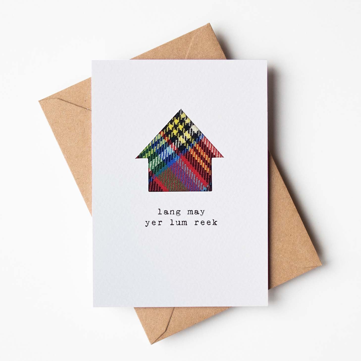 Lang May Yer Lum Reek Real Tartan Greeting Card-Hiya Pal-My Beautiful Caravan