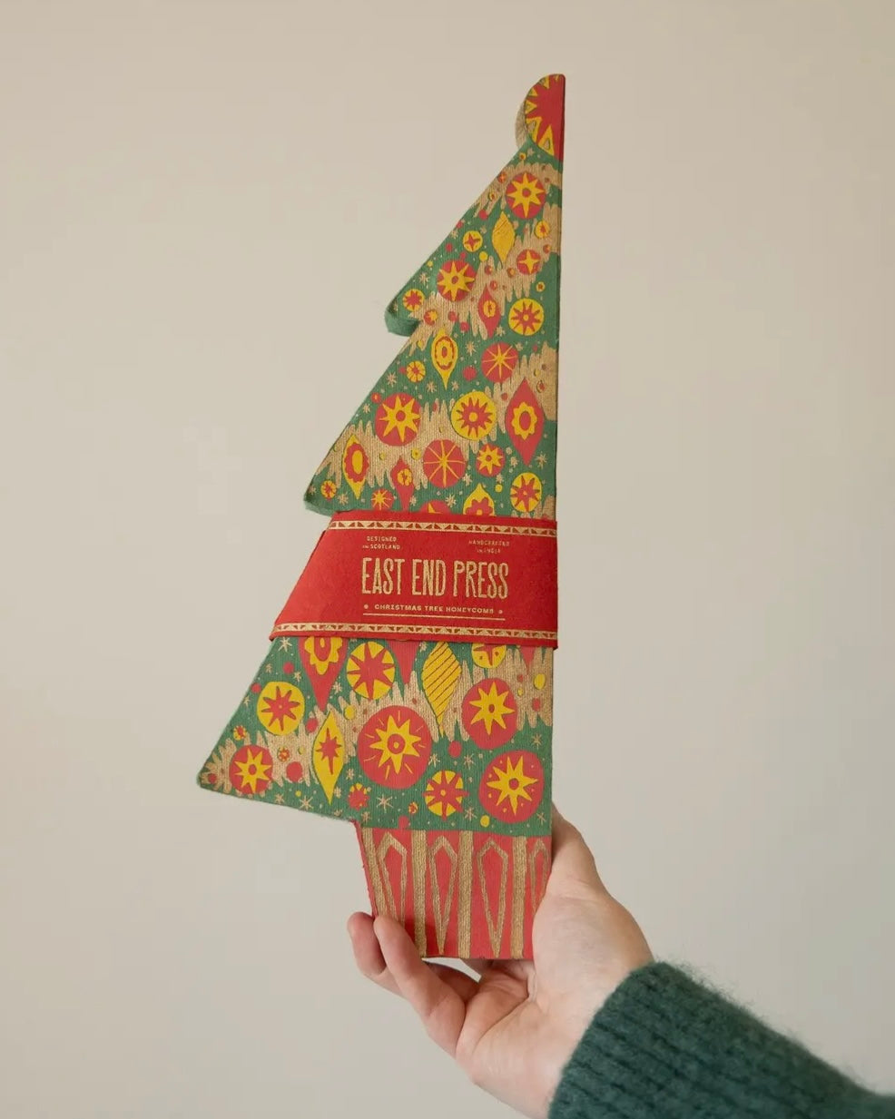 Large Christmas Tree Honeycomb Ornament-East End Press-