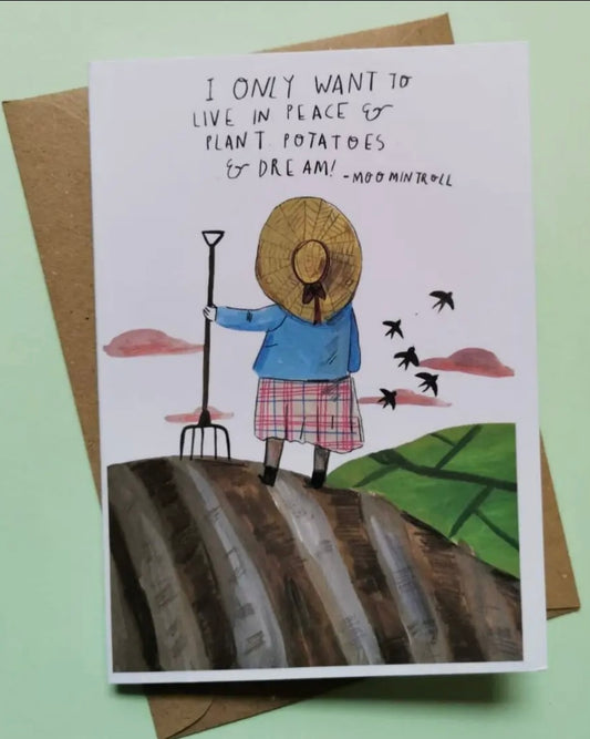 Live In Peace Card-Dick Vincent Illustrations-My Beautiful Caravan