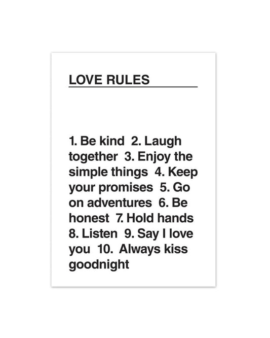 Love Rules Postcard-East End Prints-My Beautiful Caravan