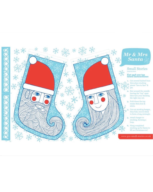 Mr & Mrs Santa Cut & Sew Christmas Teatowel-Small Stories-My Beautiful Caravan