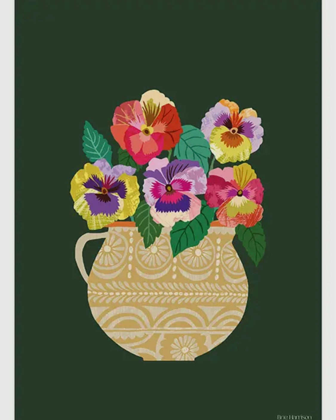 Pansies A4 Print-Brie Harrison-My Beautiful Caravan